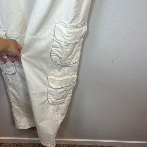 Abercrombie & Fitch Women's Curve Love Cargo Pants Cream Carpenter  Size 10 Long - Picture 4 of 11